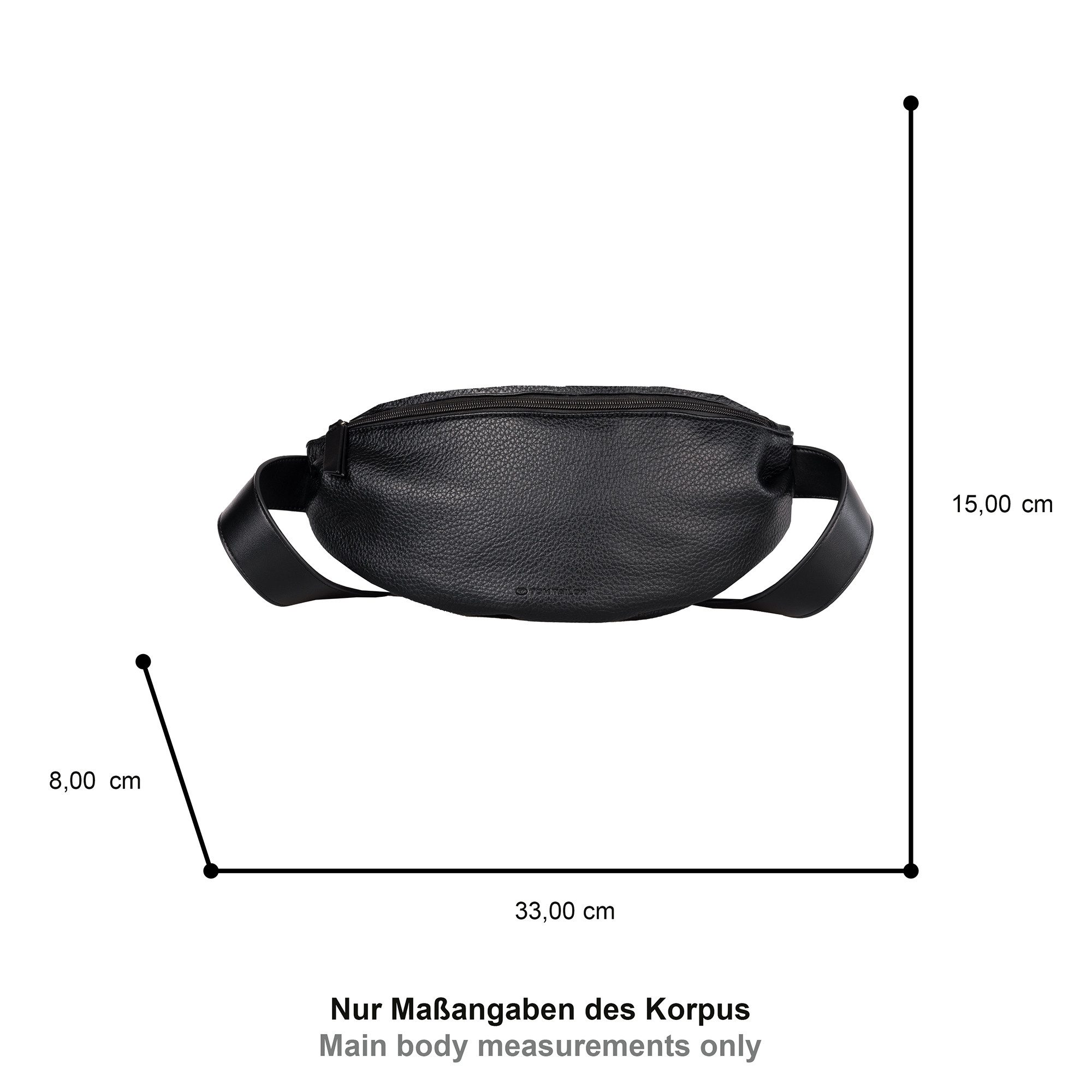 TOM TAILOR Bauchtasche Liliana, mit eingelegten Falten, extra breiten Schulterriemen und feinem Logo