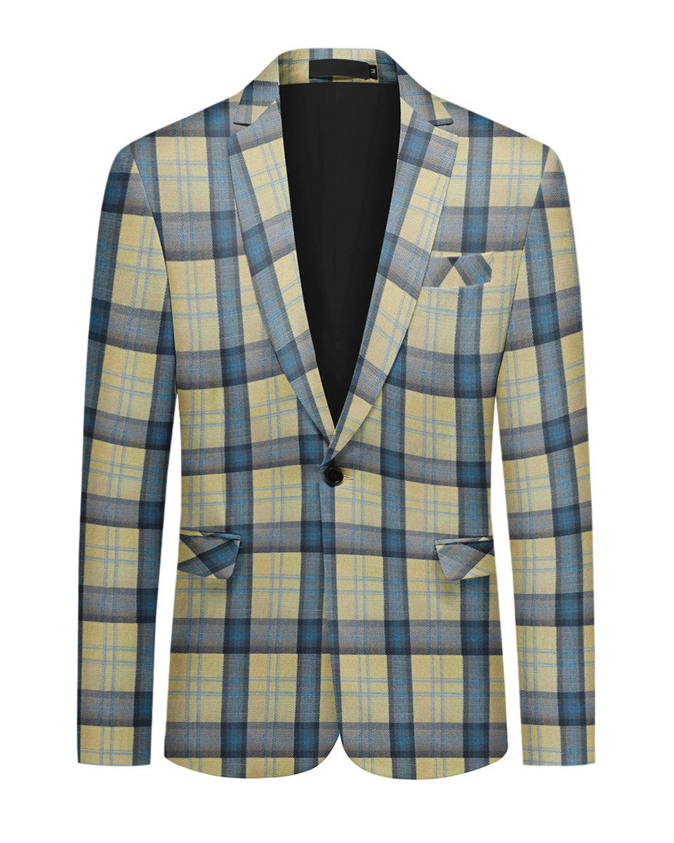 Allthemen Sakko mit buntem Karomuster Anzugsakko Regular-Fit günstig online kaufen