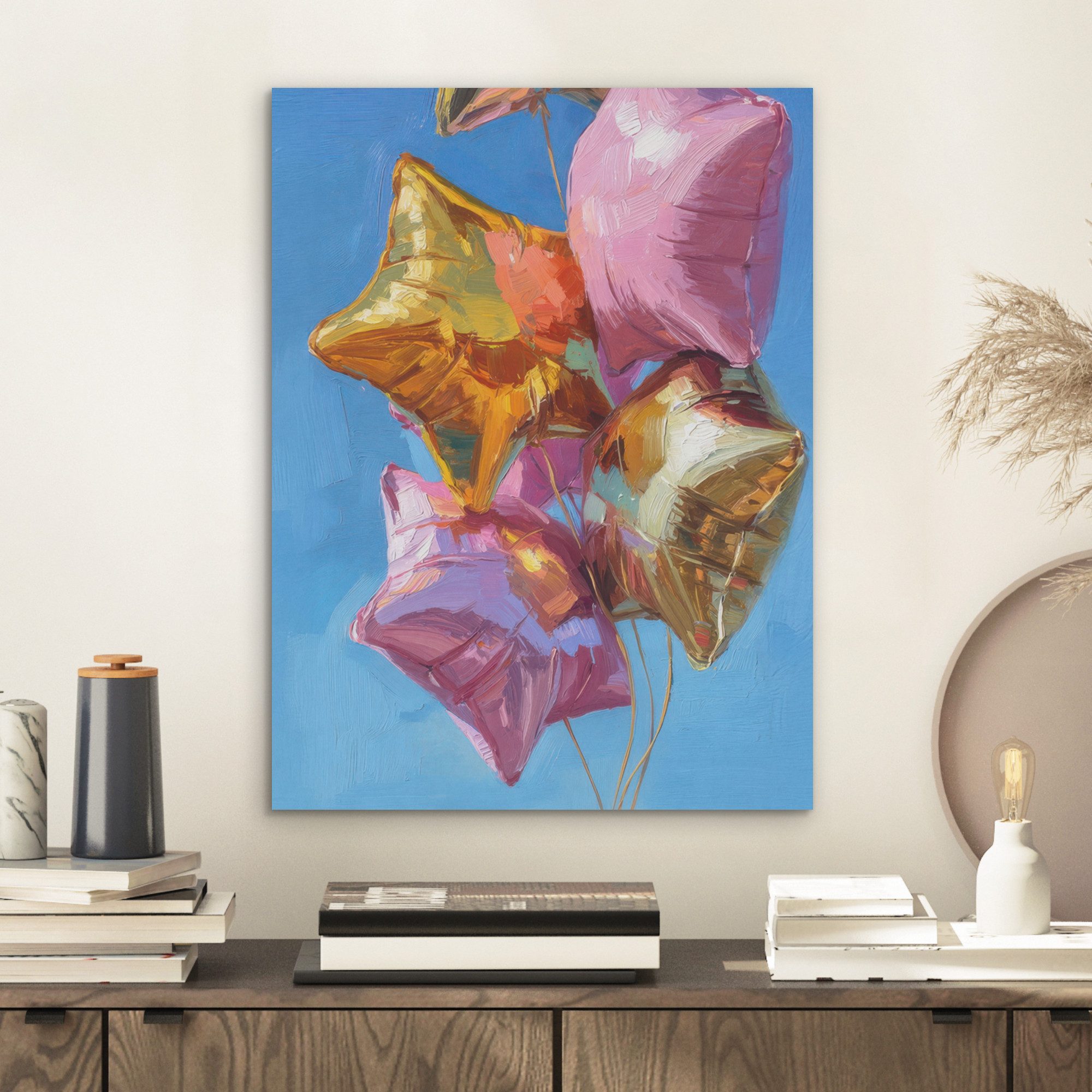 MuchoWow Gemälde Ballons - Gold - günstig online kaufen