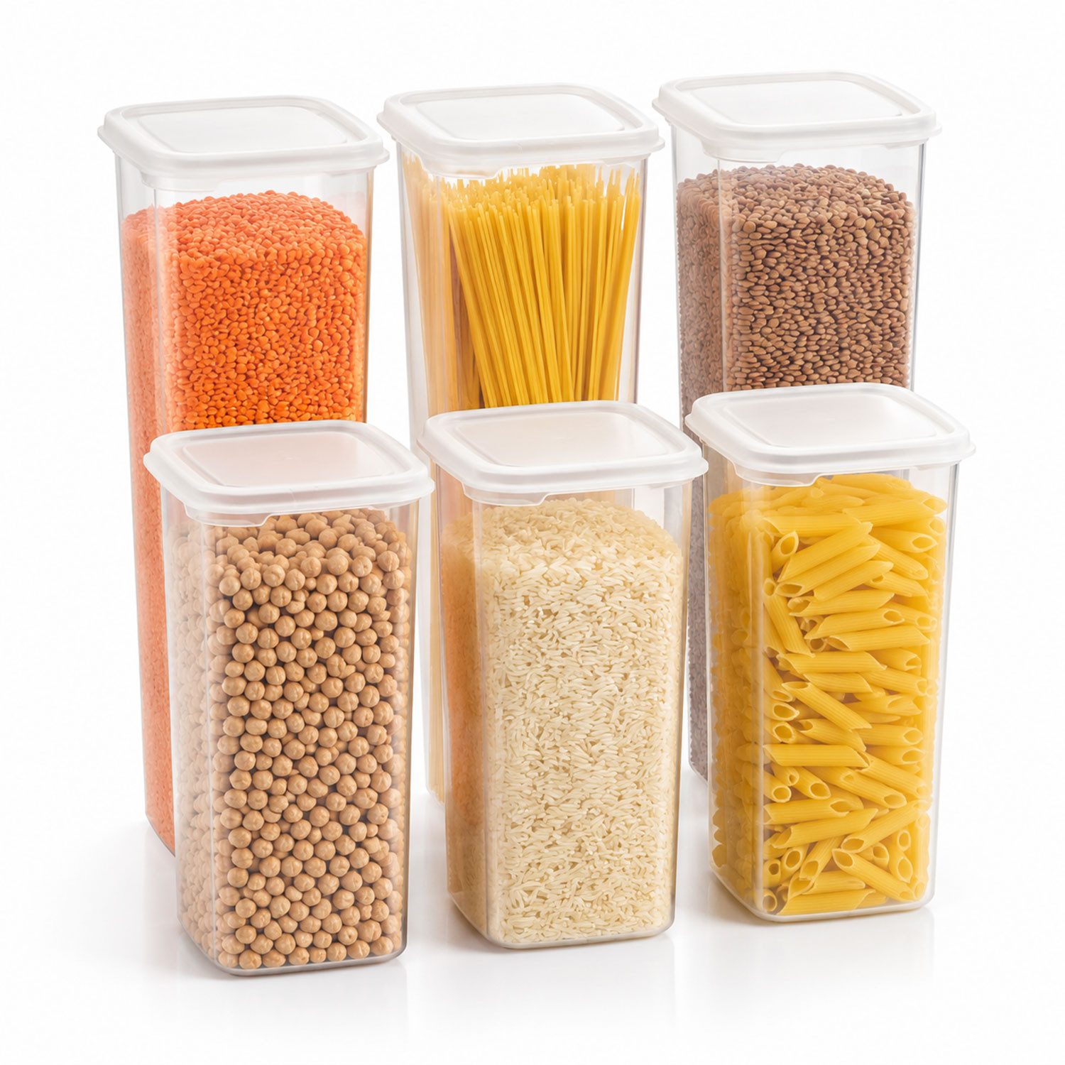 Jungengel Vorratsdose Groß 6x Stück Vorratsdosen Frischhaltedosen Aufbewahrungsdosen, (Set, 6-tlg., 6 passende Deckel, Gesamtvolumen 10,2 Liter, 6 Vorratsdosen  – Bild 4 von 4