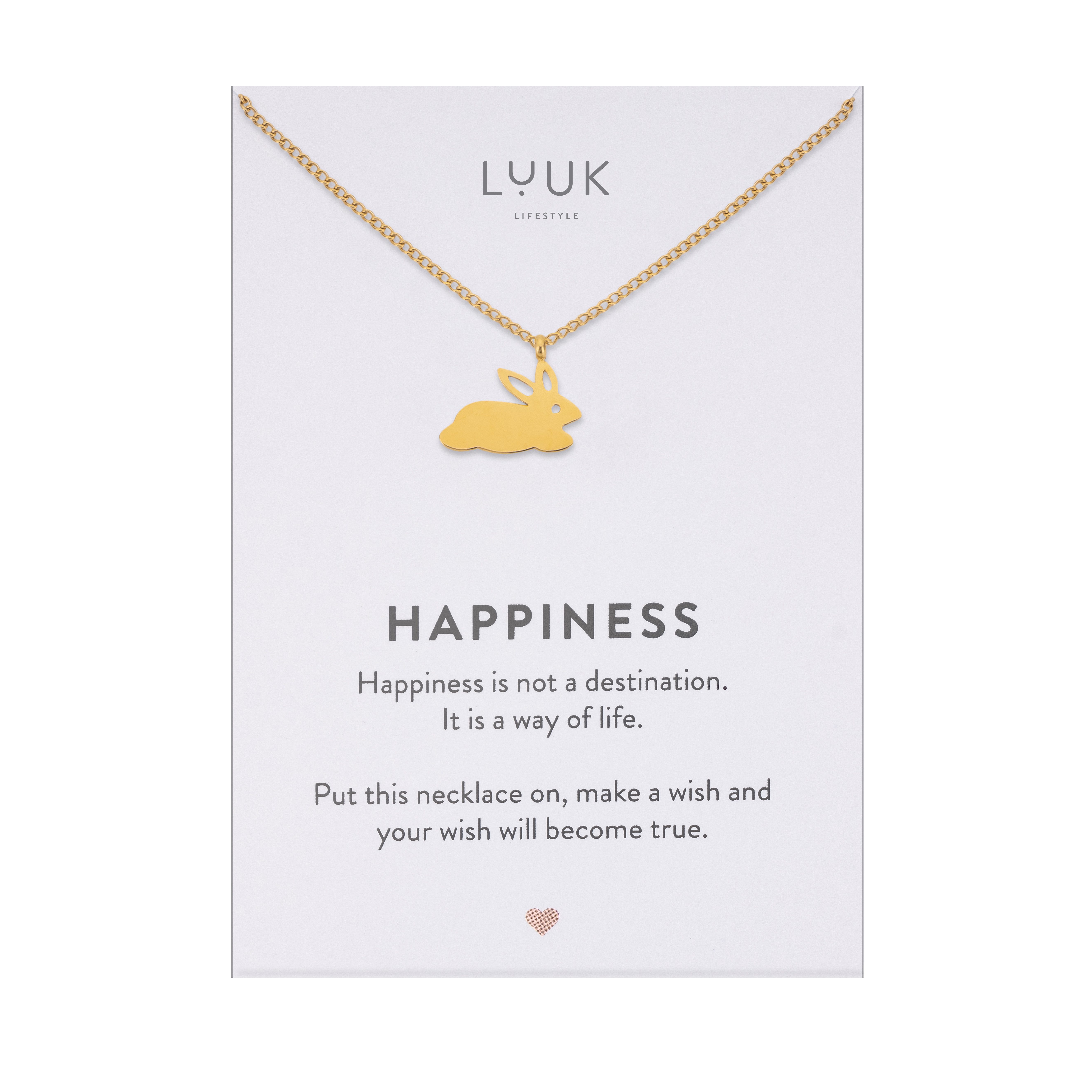 LUUK LIFESTYLE Kette mit Anhänger Hase, wasserfeste Edelstahl Halskette