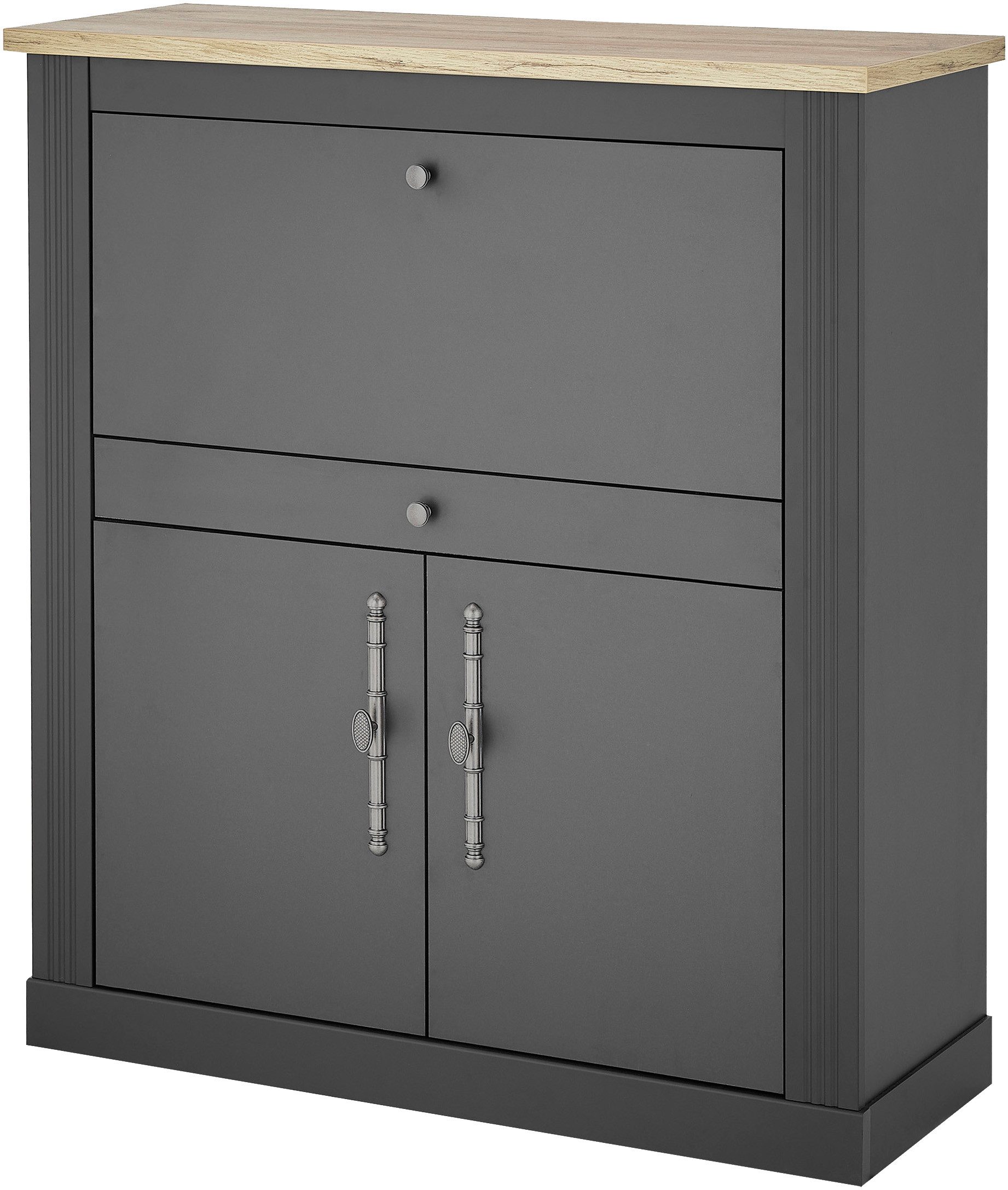 OTTO home Sekretär Westminster, PC-Schrank mit klappbarer Tischplatte, Schreibtisch, Home-Office-Schreibtisch, Monitor-/Laptopfach, mit Kabelkanal