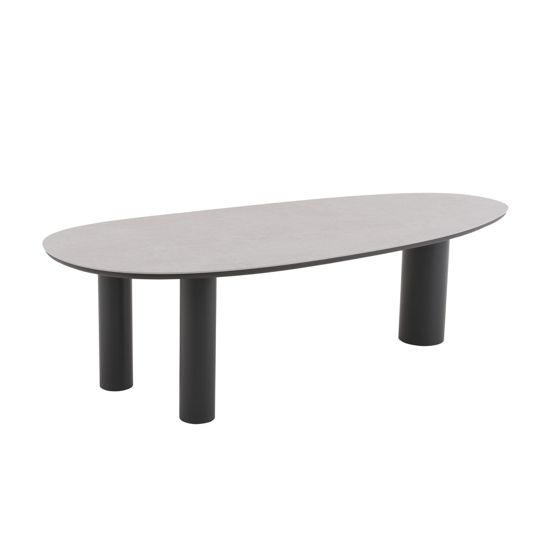 CASA DOMA Gartentisch Lioni, Säulentisch, Sinterstein, 260x115 cm, Aluminium anthrazit