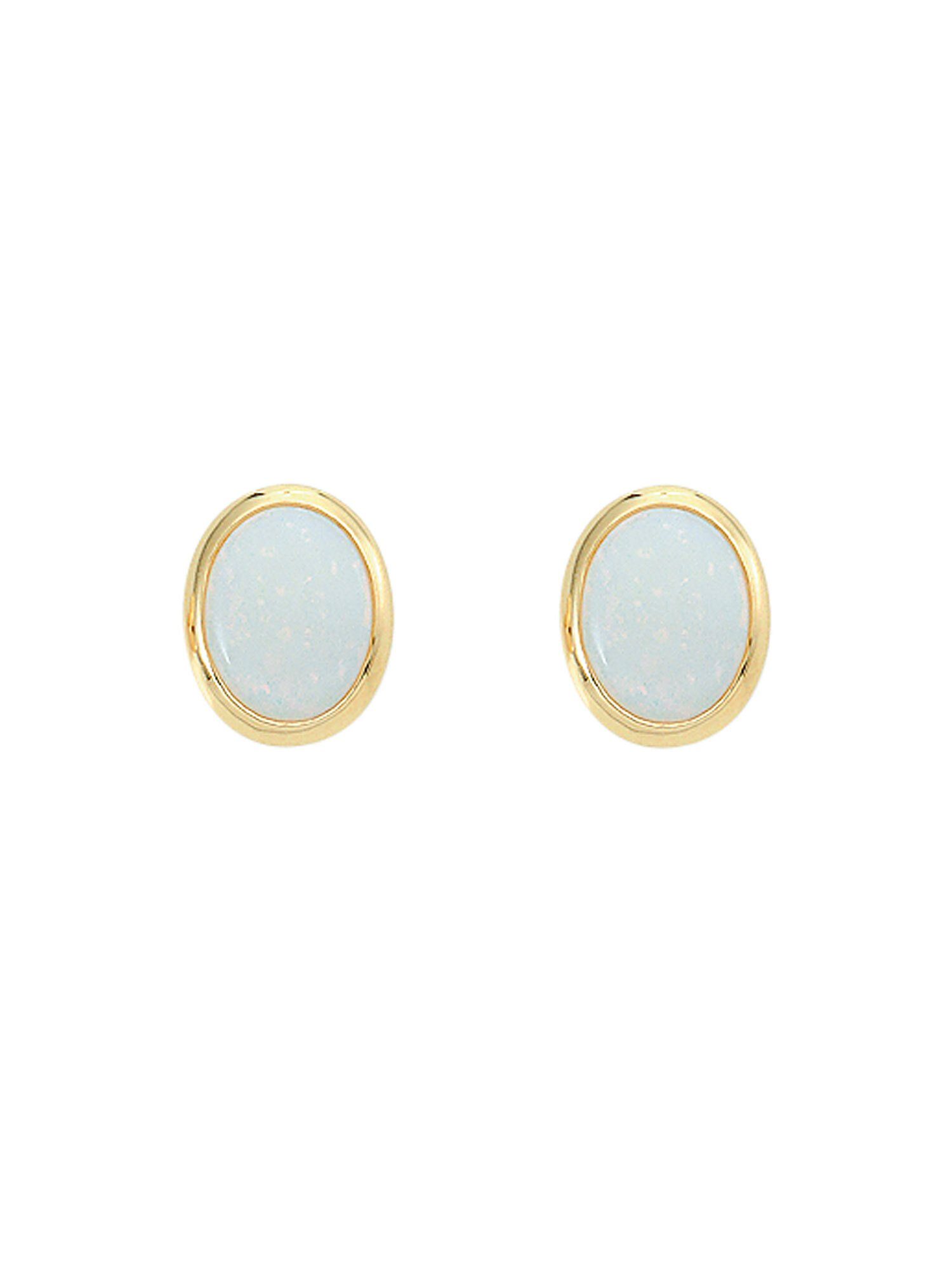 Paar für Damen 585 Ohrhänger mit Opal Gold Ohrstecker, Goldschmuck Ohrringe Adelia´s