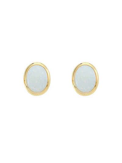 Adelia´s Paar Ohrhänger 585 Gold Ohrringe Ohrstecker, mit Opal Goldschmuck für Damen