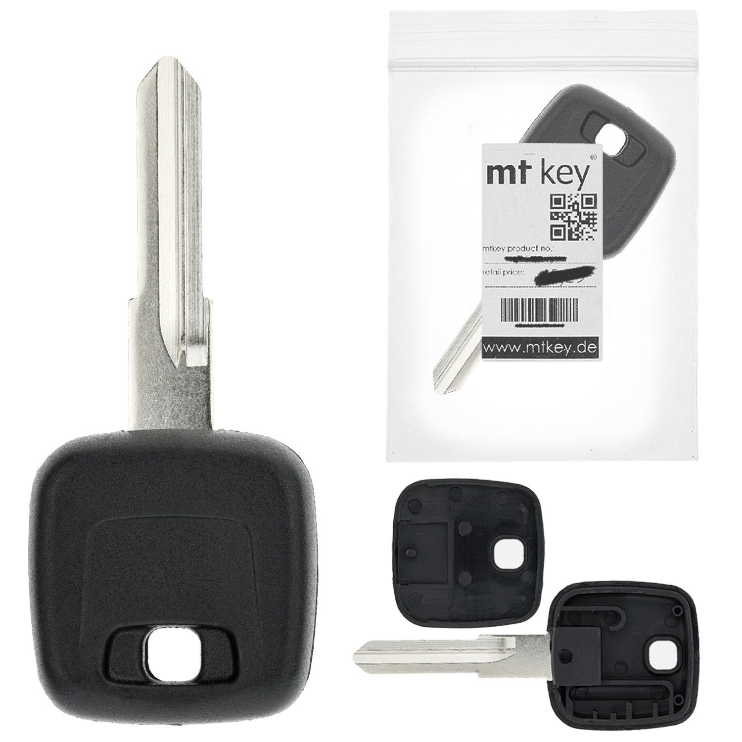 mt-key Schlüsseltasche Auto Zünd Schlüssel Ersatz Rohling NE51, für VOLVO 940 (96-98); 960 (96-98)
