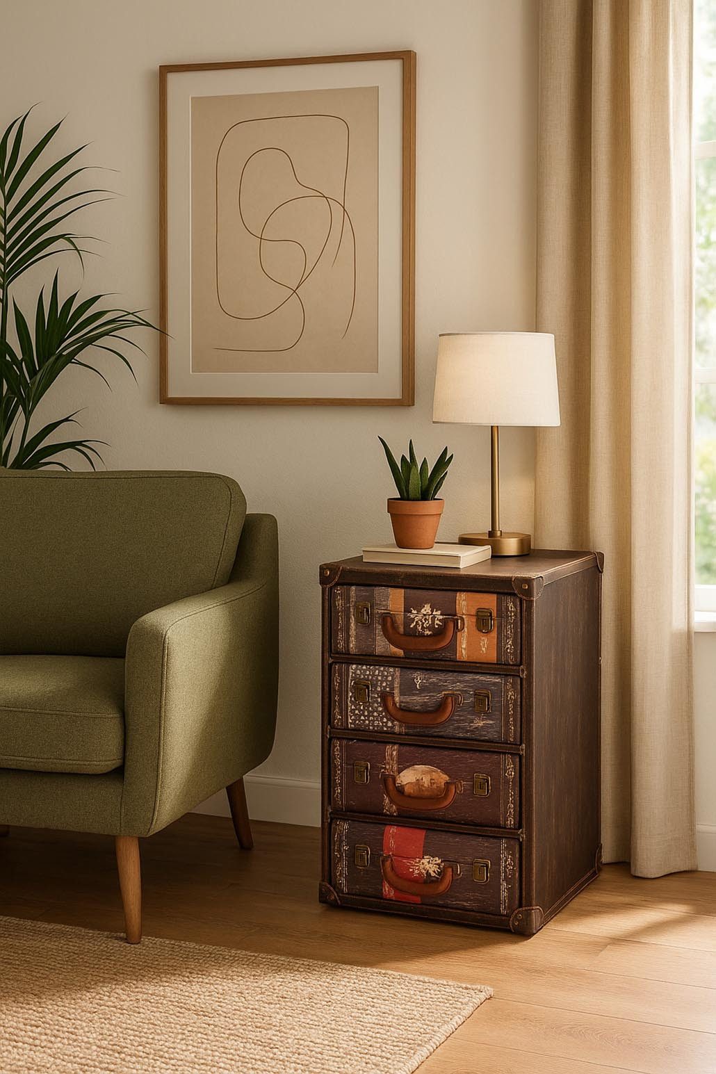 Kobolo Regal Kommode TAIO aus MDF mit bedrucktem Kunstleder günstig online kaufen