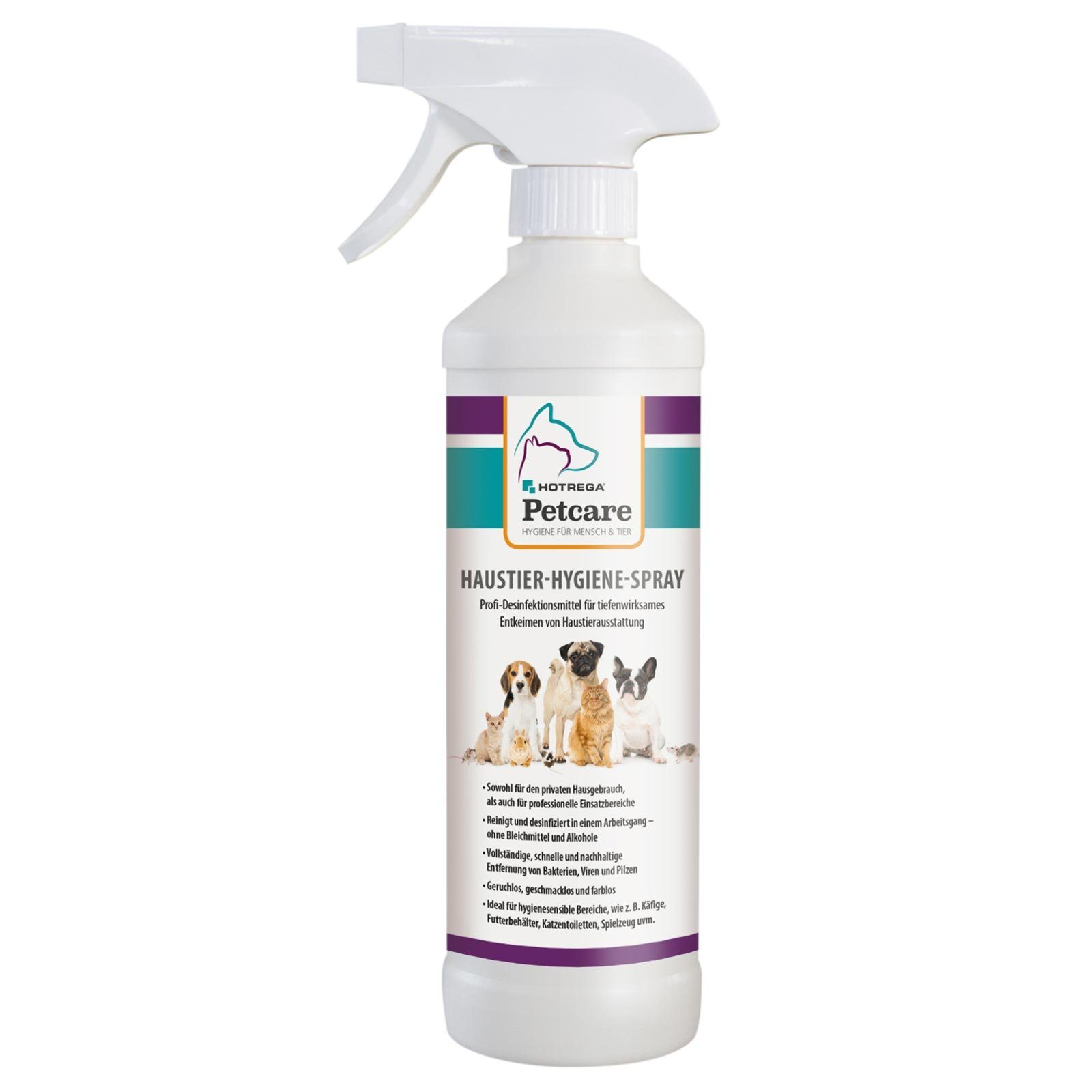 Haustier Hygiene Spray Petcare Reiniger Desinfektion geruchlos 500ml Universalreiniger