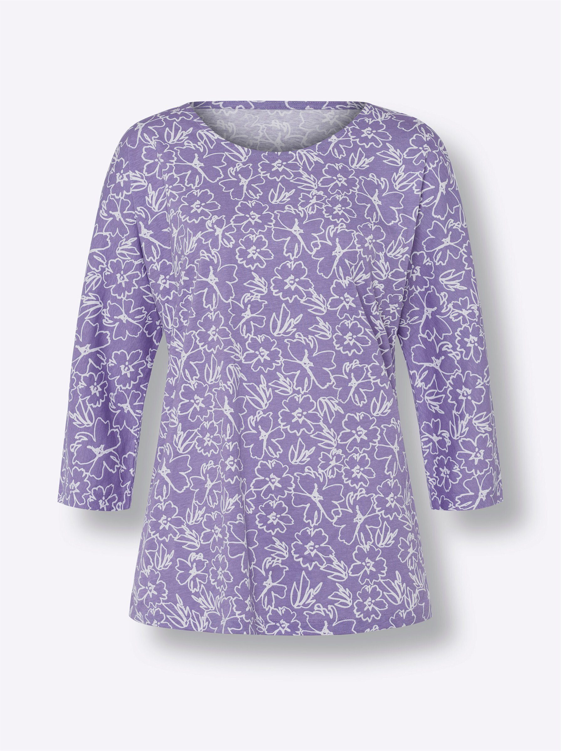 Sieh an! Trainingsshirt lavendel-ecru-bedruckt