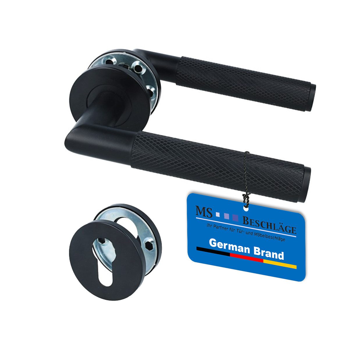 MS Beschläge Türgriff Edelstahl Rosettengarnitur Türdrücker Set Schwarz, De günstig online kaufen
