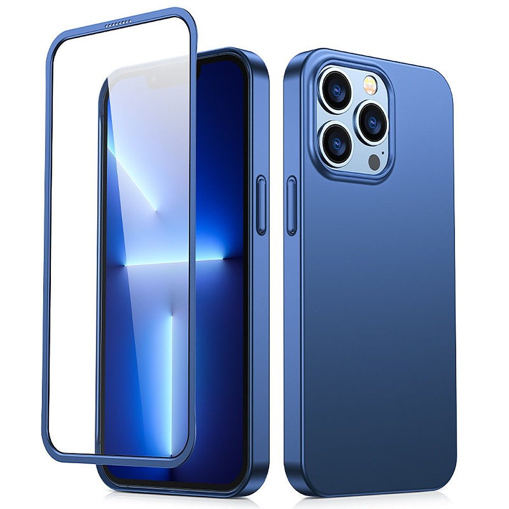 JOYROOM Displayschutzglas Rundumschutz Panzerglas Schutzhülle für Apple iPhone 13 Pro, Spar-Set, 2 Stück, 360° Rundumschutz, gehärtetes Glas, 0,76 mm dünn