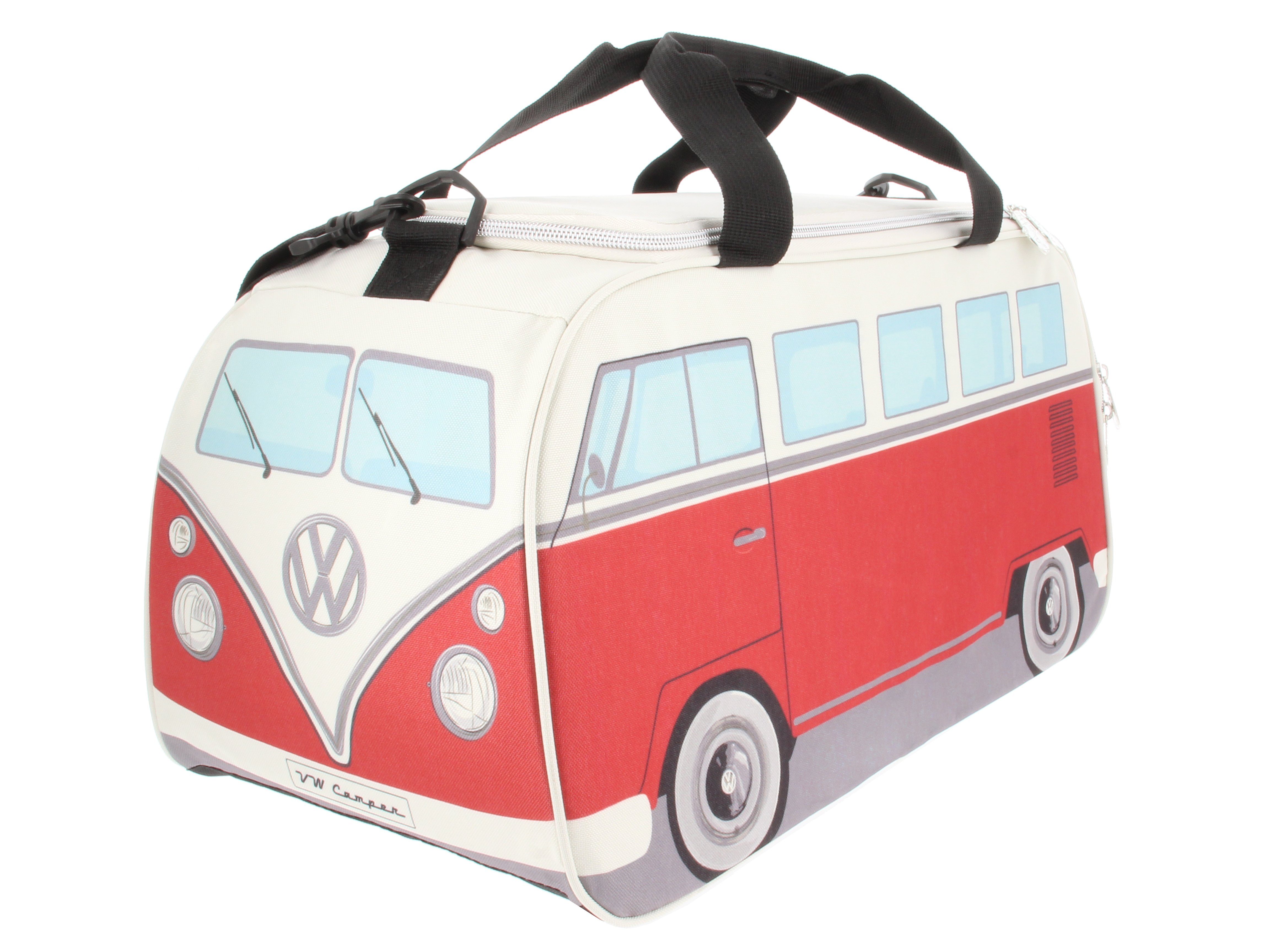 Bulli Rot/Beige Volkswagen Klein Bus Form VW & BRISA Beige by Retro-Sport-Umhänge-Schulter-Fitness-Tasche, in Sporttasche Bus T1 Rot Collection in Classic