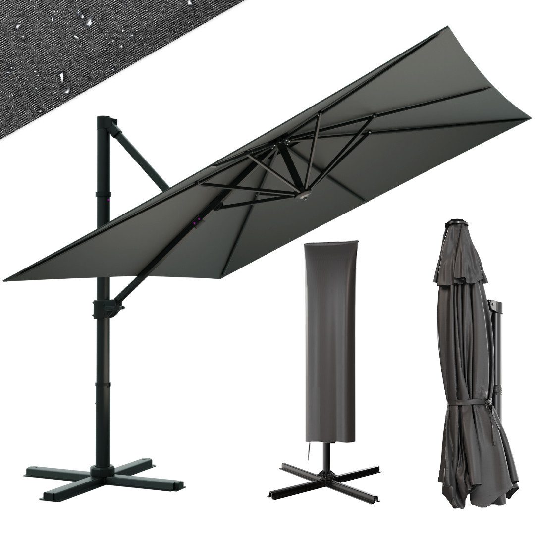HOMALL Sonnenschirm Gartenschirm 270/330cm, mit Ständer,360° günstig online kaufen