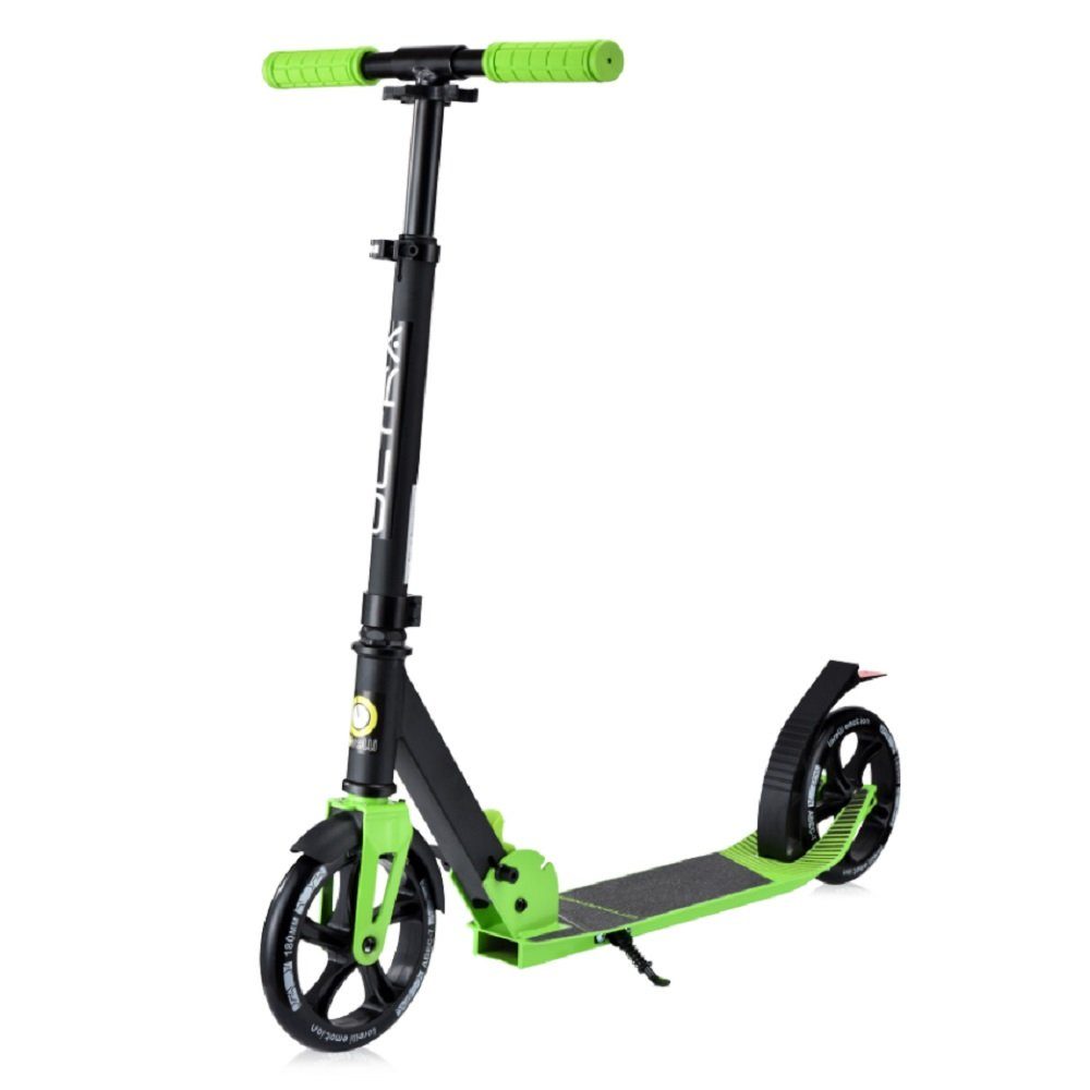 verstellbar Lorelli Cityroller Ultra Seitenständer, grün Kinderroller Lenker PU-Räder, faltbar,