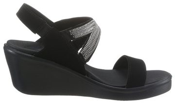 Skechers RUMBLE ON CHART TOPPER Keilsandalette, Sommerschuh, Sandale, Keilabsatz, mit elastischen Riemchen