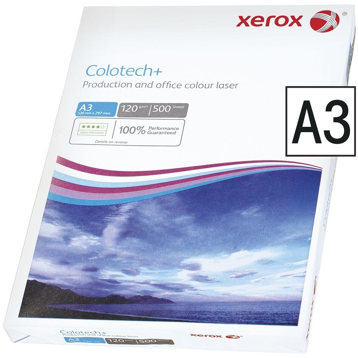 Xerox Farblaser-Druckerpapier Colotech+, Format DIN A3, 120 g/m², 164 CIE, 500 Blatt