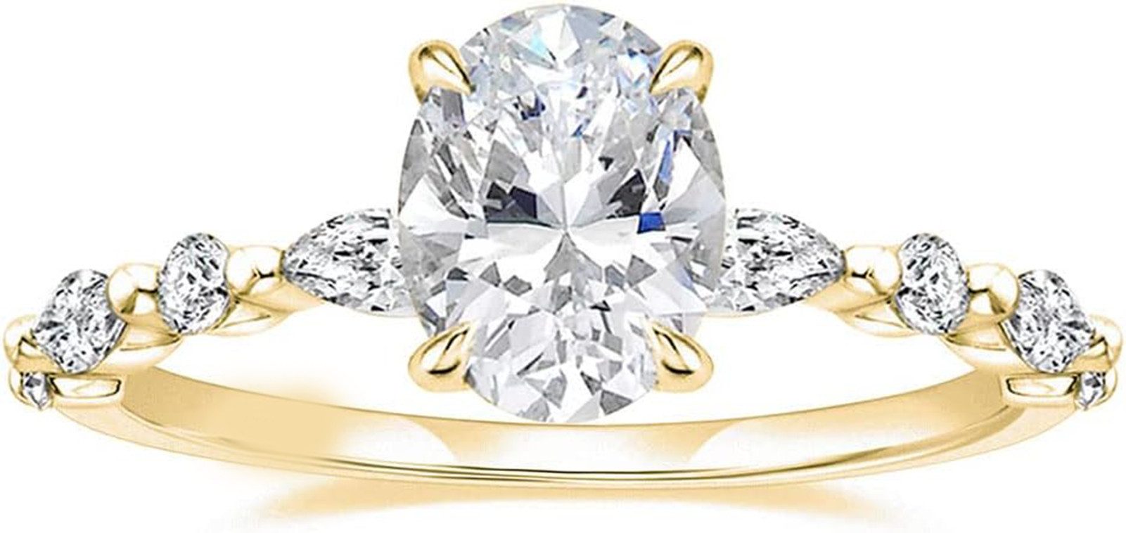 Jumpeak Diamantring 1,5ct E VS1 Vierzackiger Labordiamantring, 14K Gold,Ver günstig online kaufen