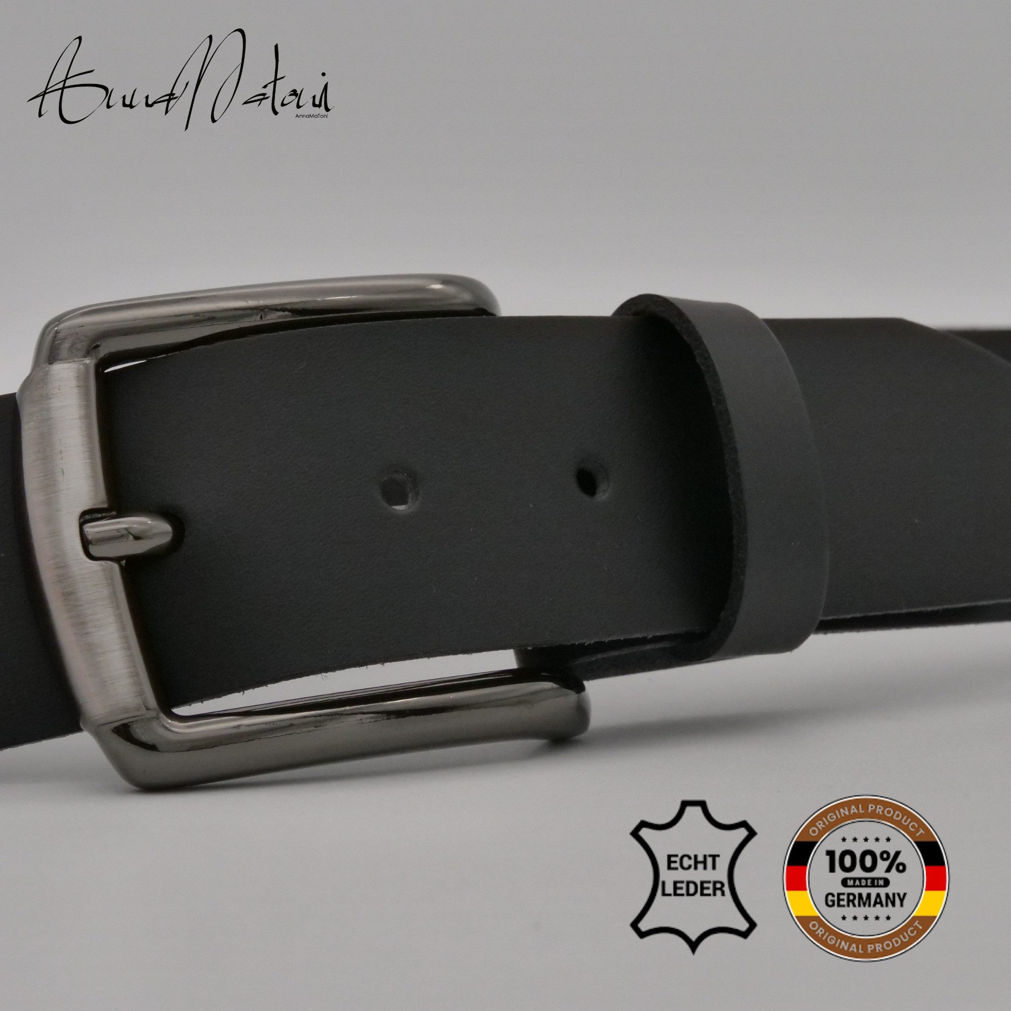 AnnaMatoni Ledergürtel AnnaMatoni Herren Ledergürtel Zeitloses Design Gürtel 4cm breit