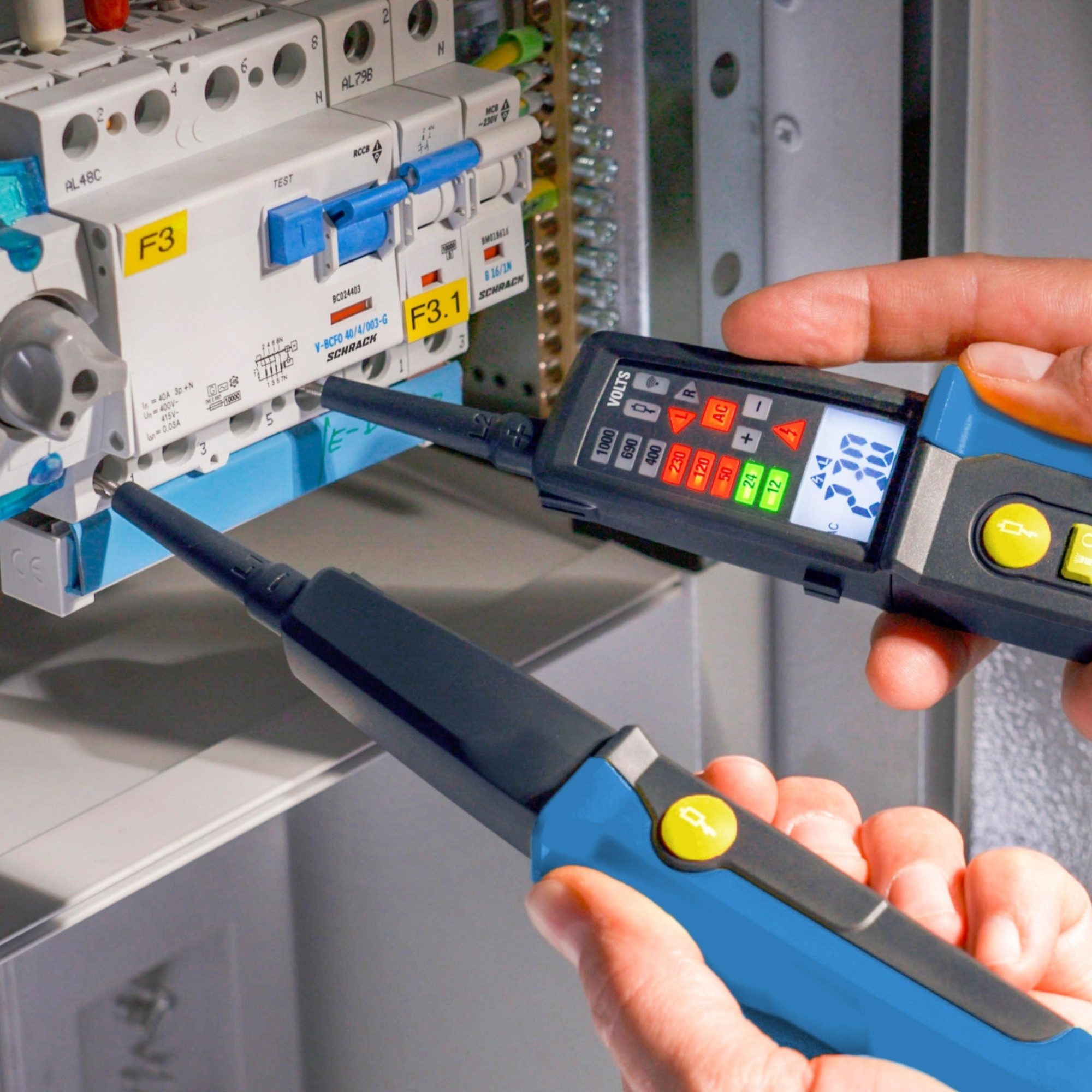 Pancontrol Spannungsprüfer PAN Spannungsprüfer mit LED und LCD Anzeige 1000V