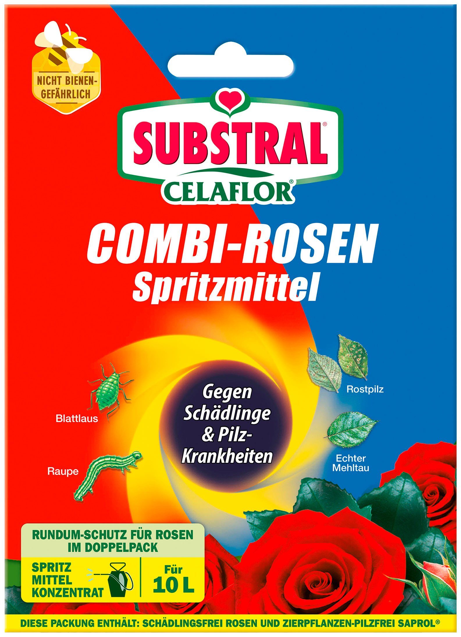 Celaflor Substral Insektenvernichtungsmittel Combi-Rosen Spritzmittel, Konzentrat 1x 15 ml + 2x 4 ml, für 10 Liter