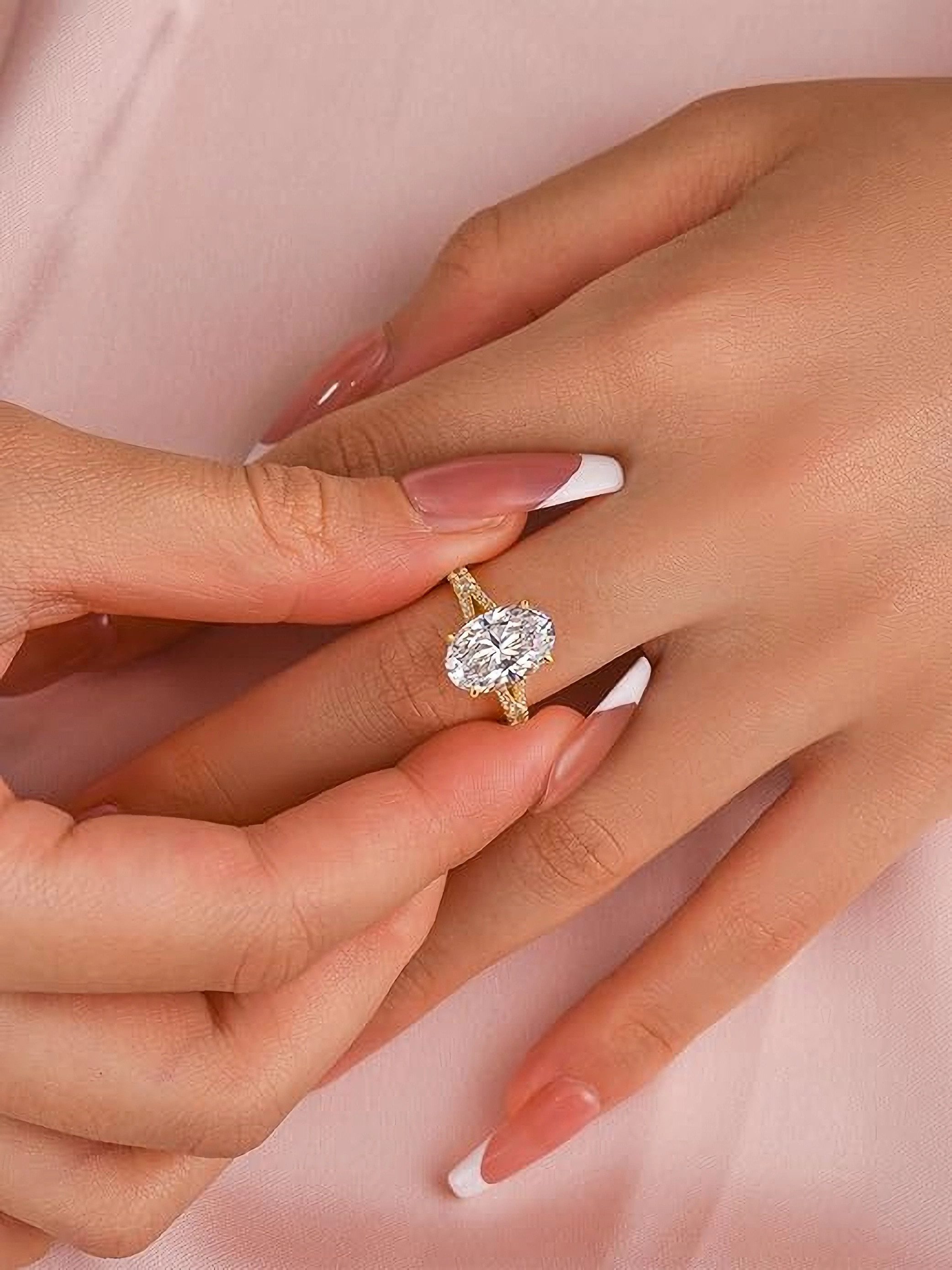 Jumpeak Diamantring 585 Gold, 3,5ct oval geschliffener Labordiamant, Damen- günstig online kaufen