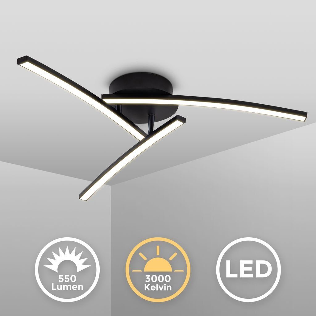 B.K.Licht Deckenleuchte LED Deckenlampe 15W Schwarz günstig online kaufen