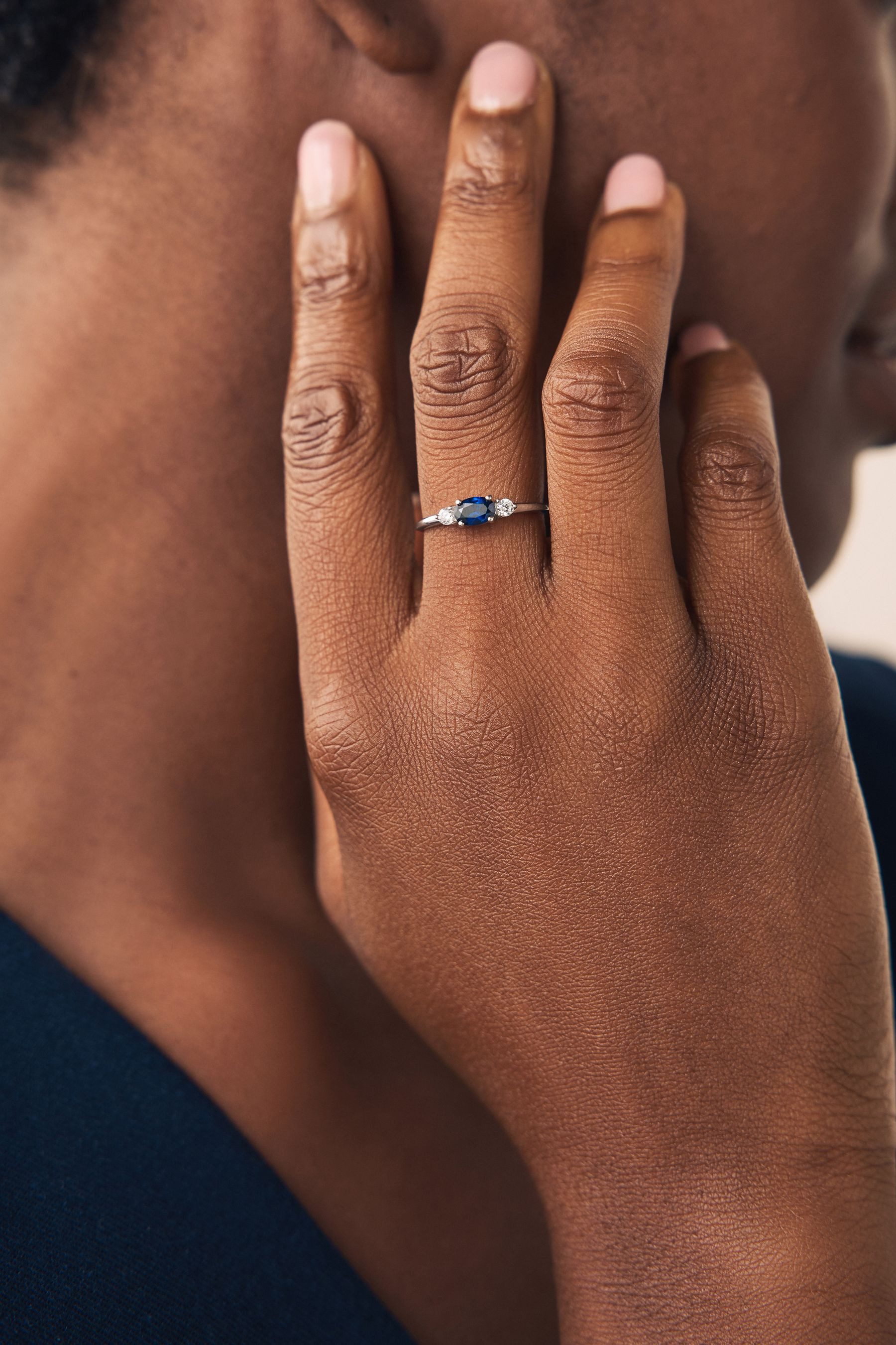 Next Fingerring Saphir-Ring mit farbigem Stein (1-tlg)