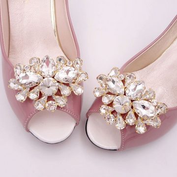 AUKUU Schuhanstecker Hochzeit Hochzeit Schuhe Dekoration Glas Diamant Schuh Blumen, Braut Hochzeit Schuhe Schuh Dekoration High Heels Dekoration