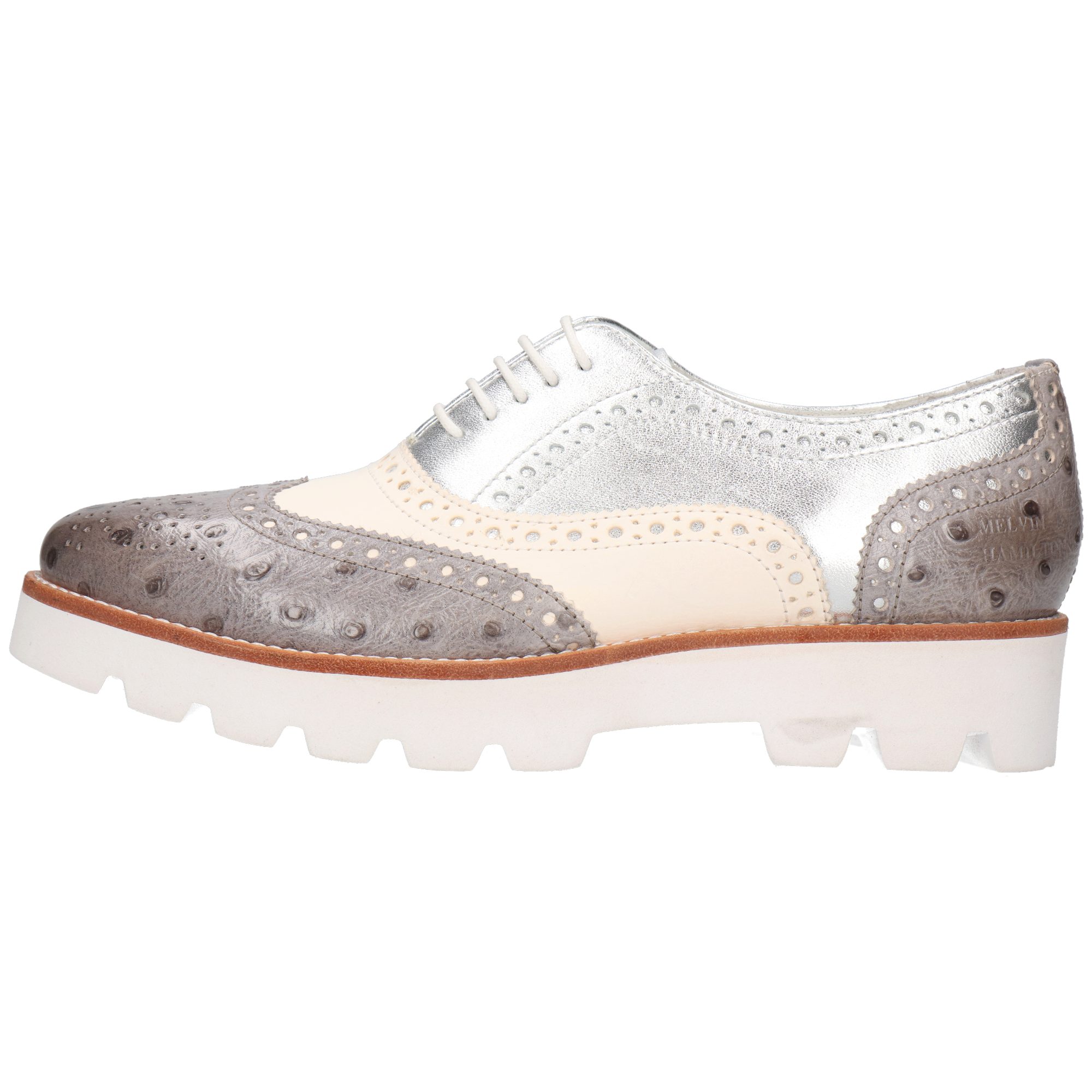 Melvin & Hamilton Molly 2 Leder-Oxford Schuhe für Damen Schnürschuh Plateausohlen, Echtes Leder
