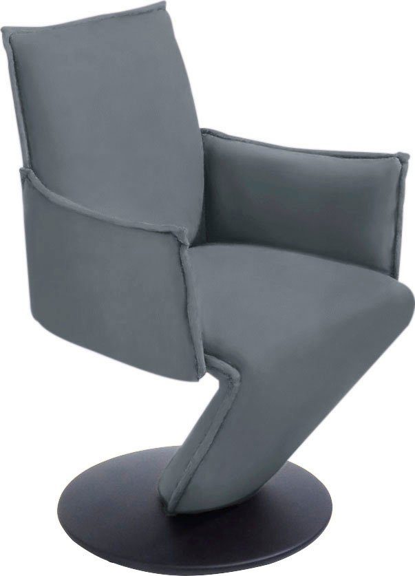 K+W Komfort & Drive, in Sitzschale, mit Metall Struktur Sessel Drehstuhl federnder Drehteller Wohnen schwarz
