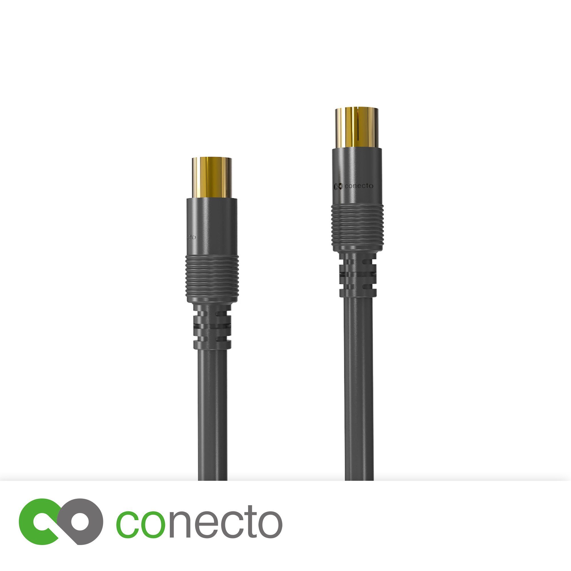 conecto conecto HQ TV Antennenkabel - 4K UHD 1080p FULL HD HDTV 3D - (TV-Steck SAT-Kabel, (50 cm)