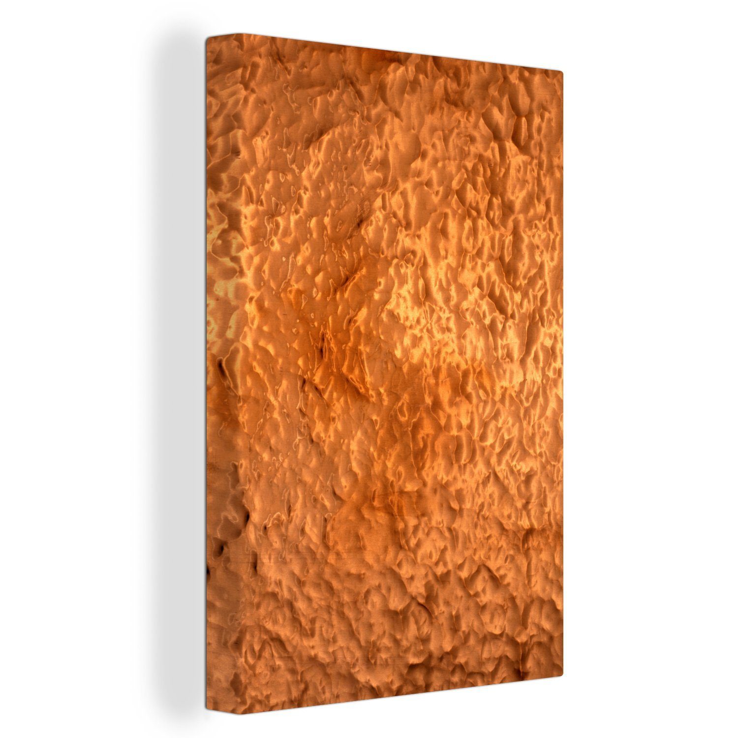 OneMillionCanvasses® Leinwandbild Gehämmerte Kupferstruktur, (1 St), Leinwandbild fertig bespannt inkl. Zackenaufhänger, Gemälde, 20x30 cm