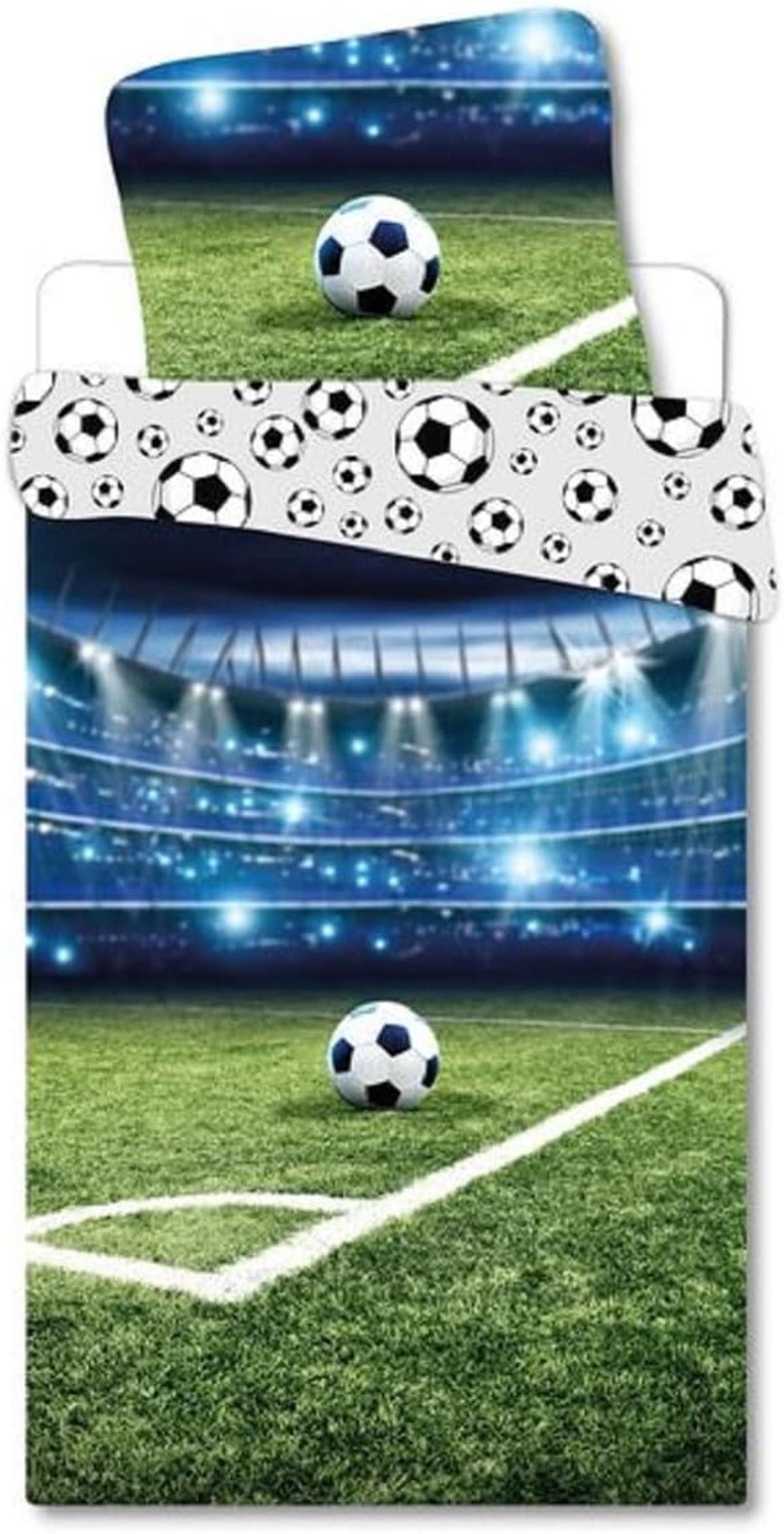Kinderbettwäsche BrandMac Baby Bettwäsche Fußball 100 x 135 cm, 100% Baumwolle