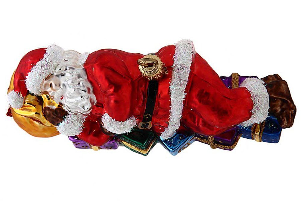 Christbaumschmuck handdekoriert - Hamburger Dekohänger mundgeblasen Weihnachtskontor Weihnachtsmann, Schlafender -