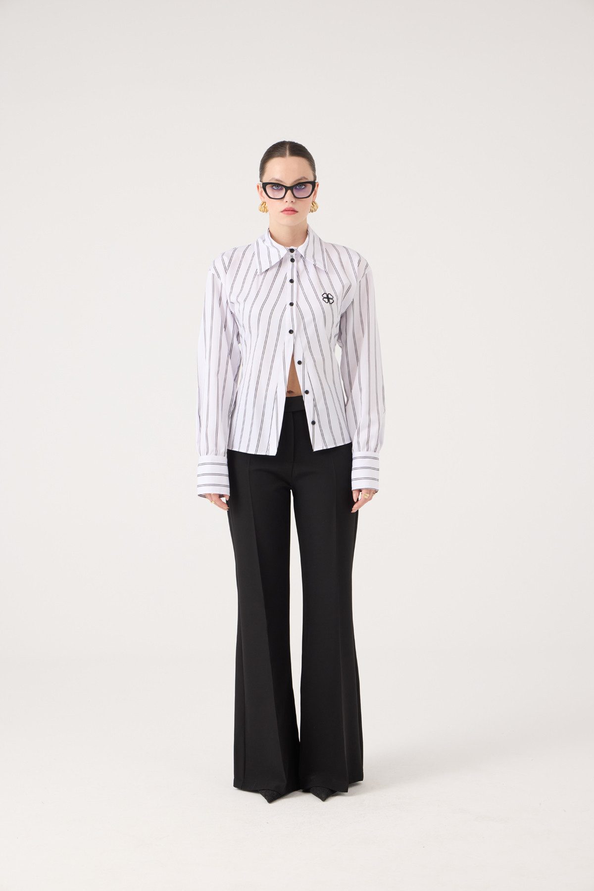 HOLLY LOLLY Bequeme Jeans Hochtaillierte Spanische Schlaghose