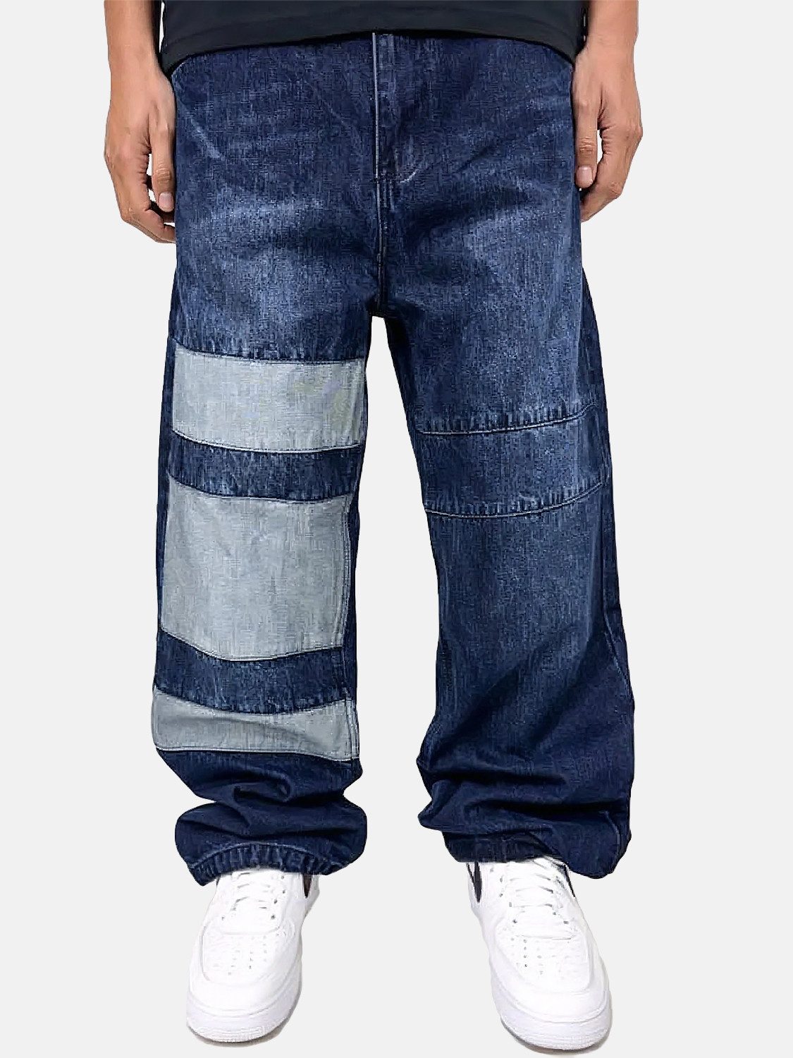 DADA Supreme Regular-fit-Jeans Baggy Denim Patchwork Retro-Stil Patchwork B günstig online kaufen