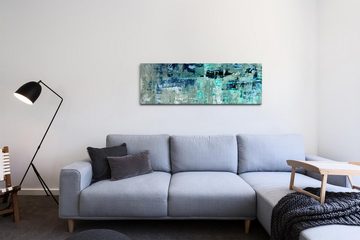 möbel-direkt.de Leinwandbild Bilder XXL Abstrakte Kunst in hellblau Wandbild auf Leinwand