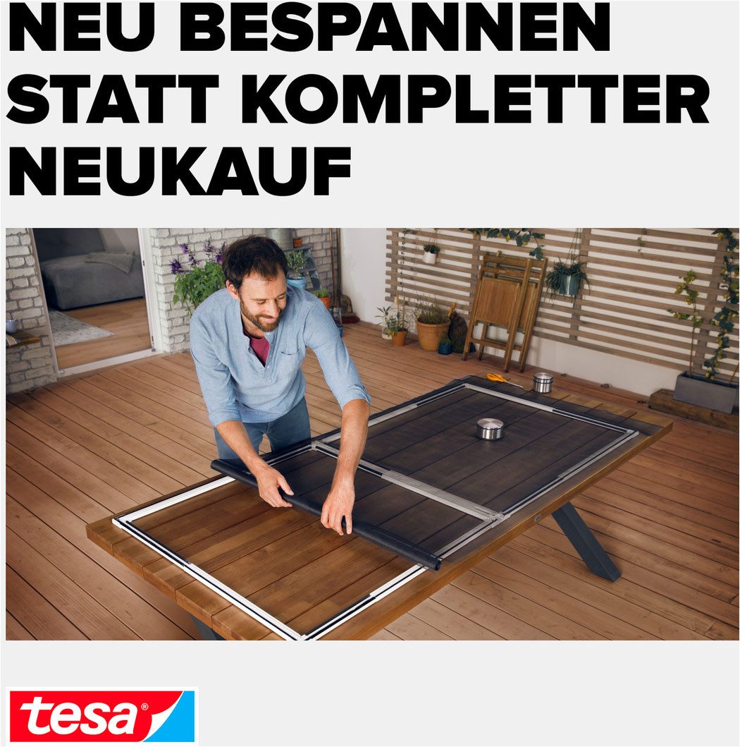 tesa Fliegengitter-Gewebe Nachfüllrolle Aluminium - Alu-Gitter Ersatzrolle für Fliegengitter, (Packung, 1-St., Nachfüllrolle), INSECT STOP Ersatz-Rolle 120 cm x – Bild 5 von 5