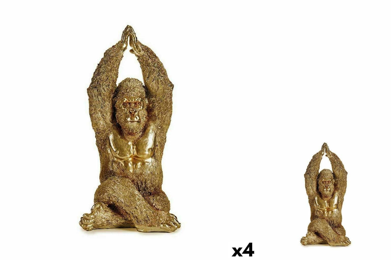 Gift Decor Dekoobjekt Gold x Yoga Stück x Deko-Figur 17 cm Gorilla 36 4 19,5