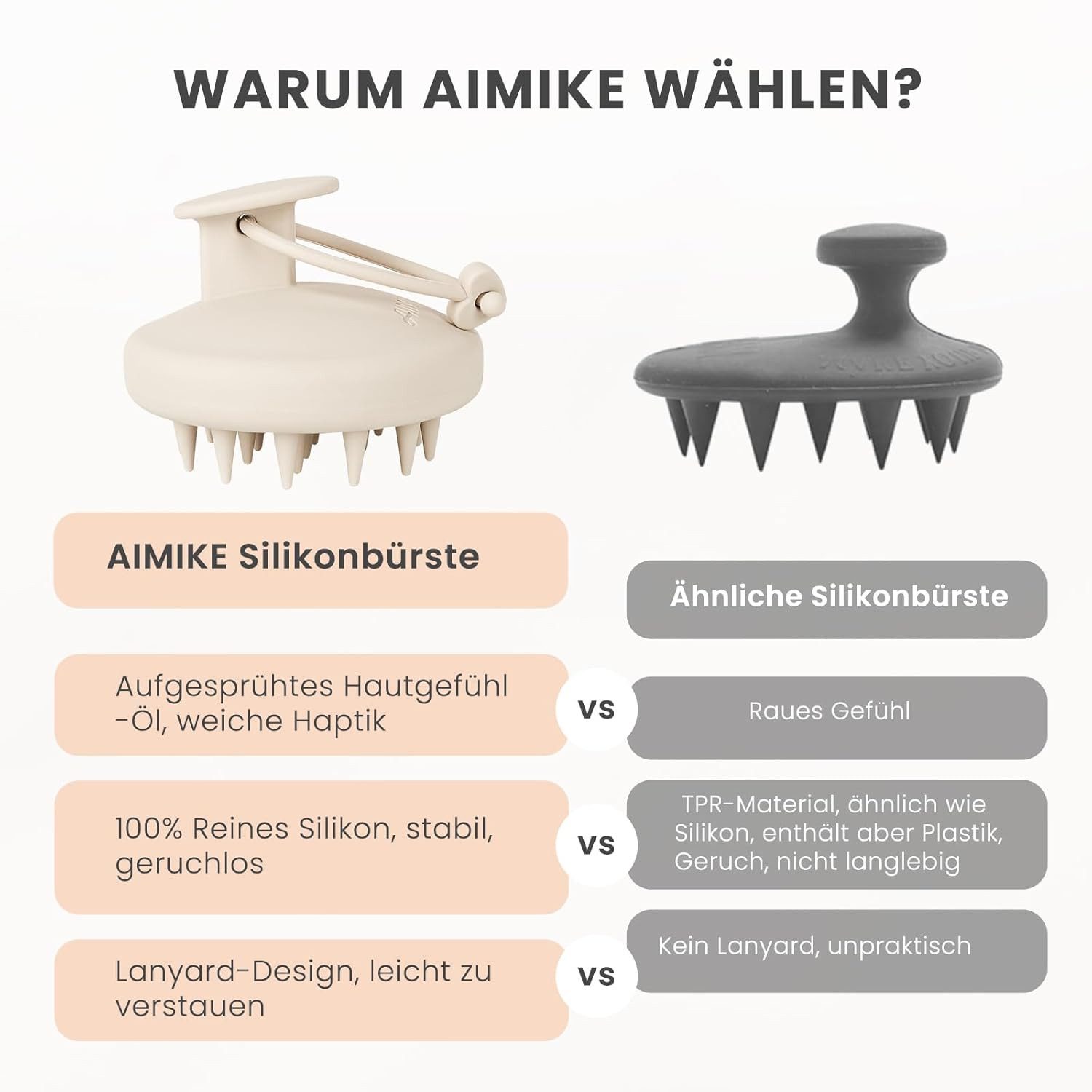 TUWENA Haarbürste Silikon Kopfhaut Massagebürste Shampoo Bürste,Silikon Scalp Massager, Schimmelfrei, für sensible Kopfhaut, Tiefenreinigung, gegen Schuppen