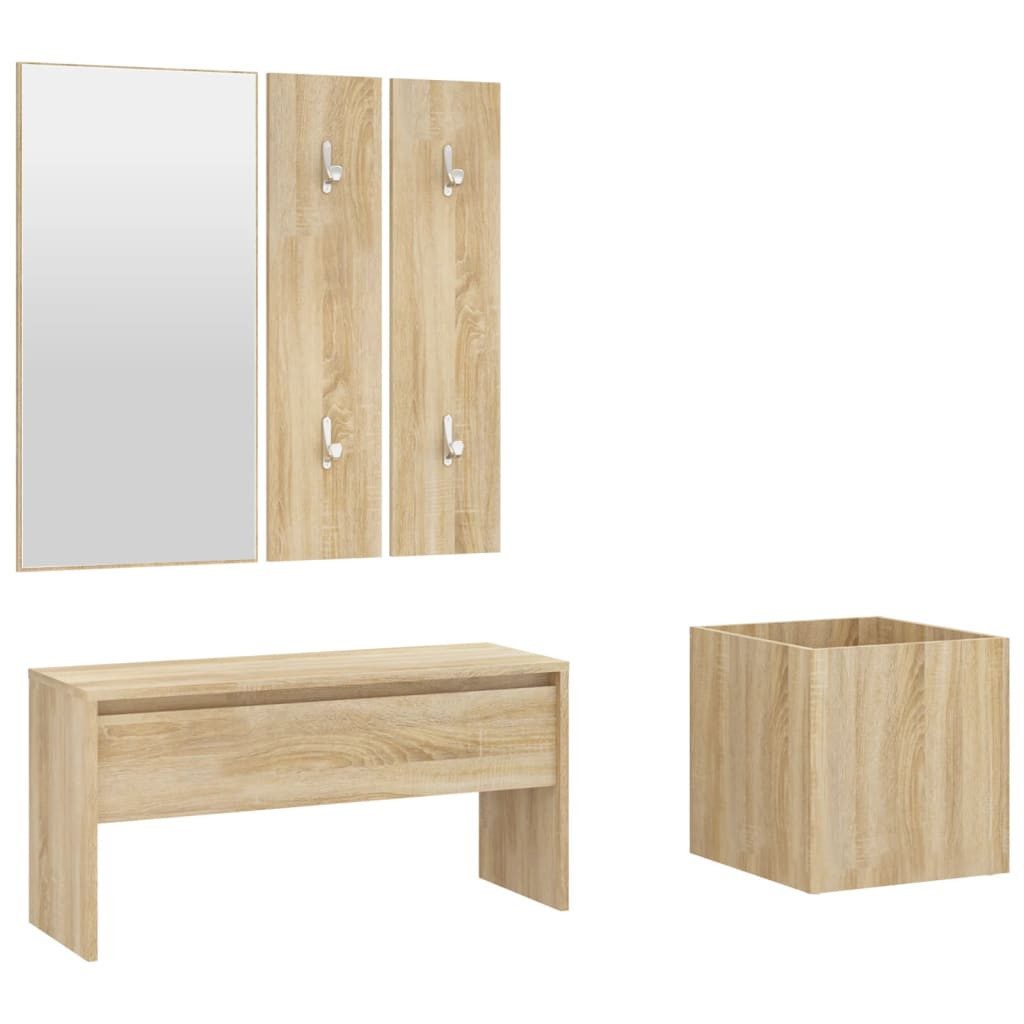 vidaXL Garderoben-Set Garderoben-Set Sonoma-Eiche Holzwerkstoff günstig online kaufen
