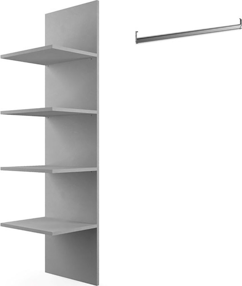 INOSIGN Inneneinteilung Jupiter – Steingrau, B45×H193 cm, 4 Böden B43 cm für Stauraum, + 1 Kleiderstange B43 cm, Zubehör für Drehtürenschrank Jupiter