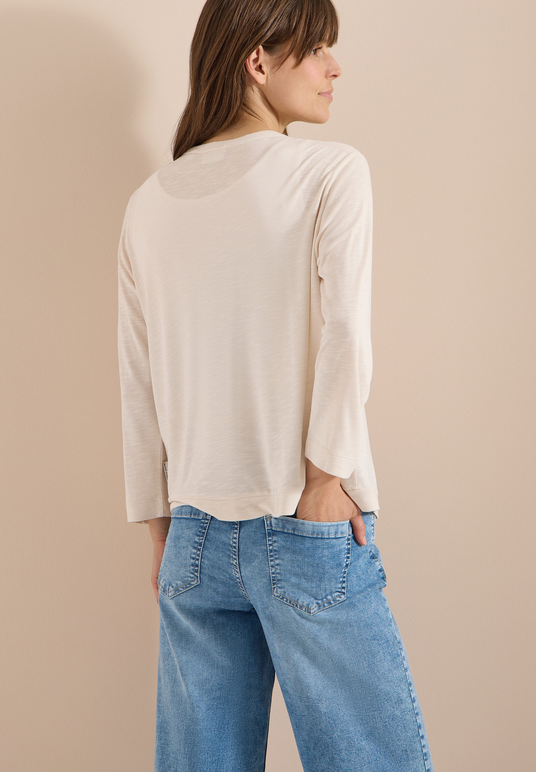 CECIL 3/4-Arm-Shirt Offene Jacke in Unifarbe mit 3/4-Arm