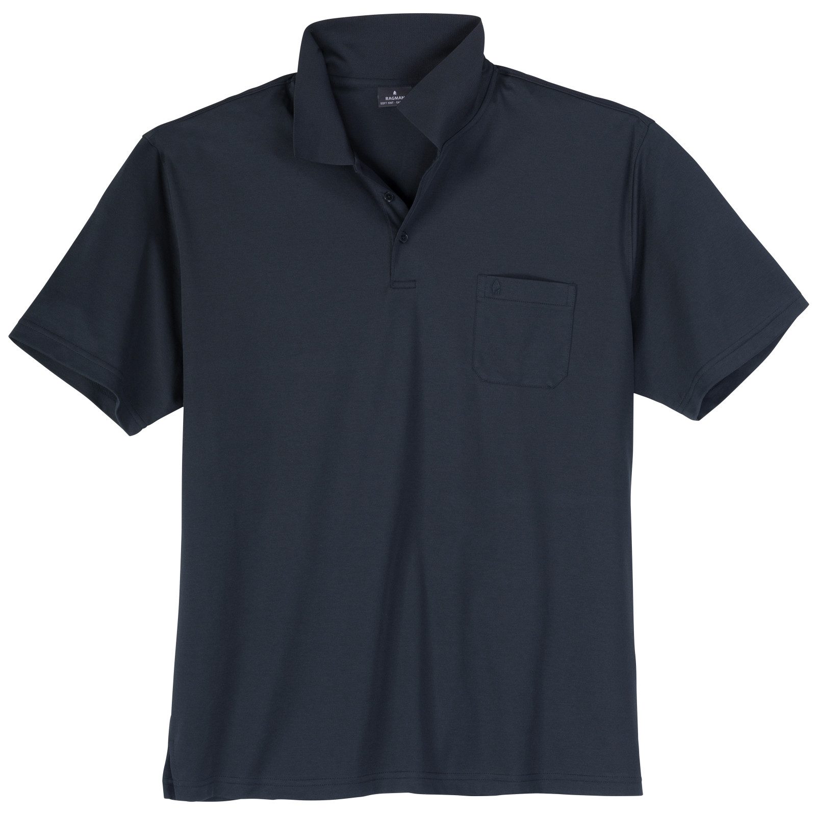 RAGMAN Poloshirt Ragman Übergrößen Softknit Poloshirt marine
