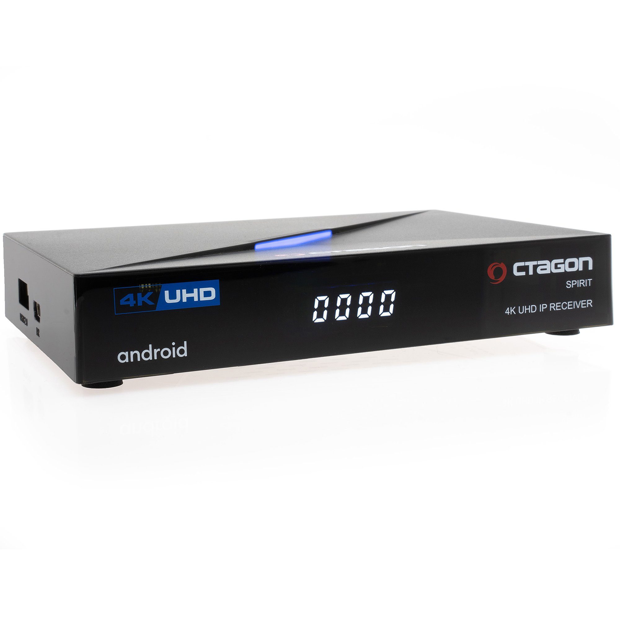 OCTAGON Streaming-Box Spirit 4K UHD HDR10+ Smart Android TV OTT mit WLAN, BT Fernbedienung