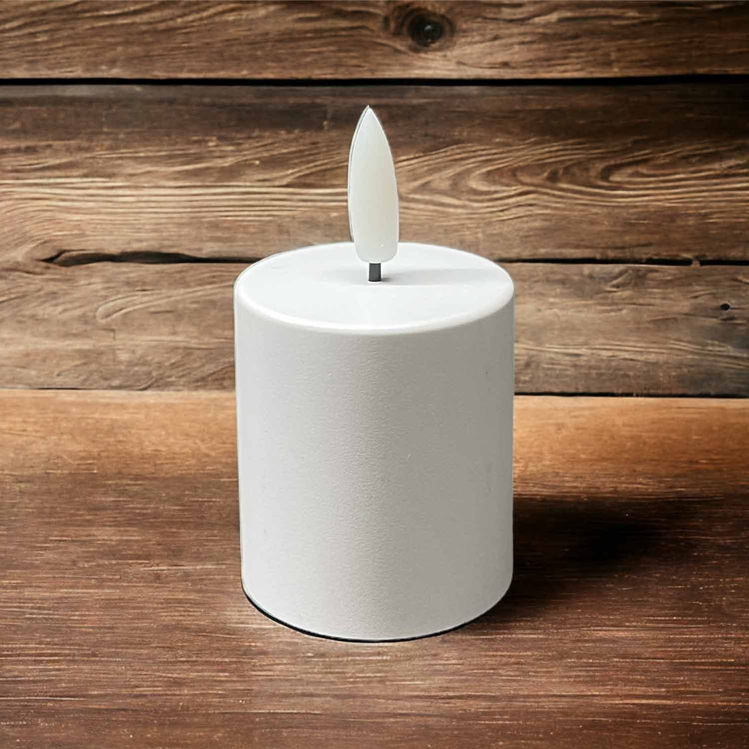 Coen Bakker Deco BV LED-Kerze Votive Candles (Set, 2-tlg), weiß 3D Flamme 6/18h Timer 4,5x8cm – Bild 3 von 4