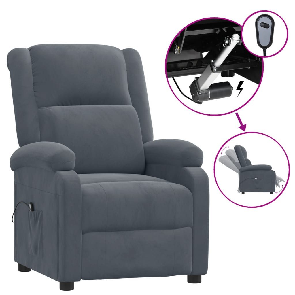 vidaXL Sessel Relaxsessel Elektrisch Dunkelgrau Samt günstig online kaufen