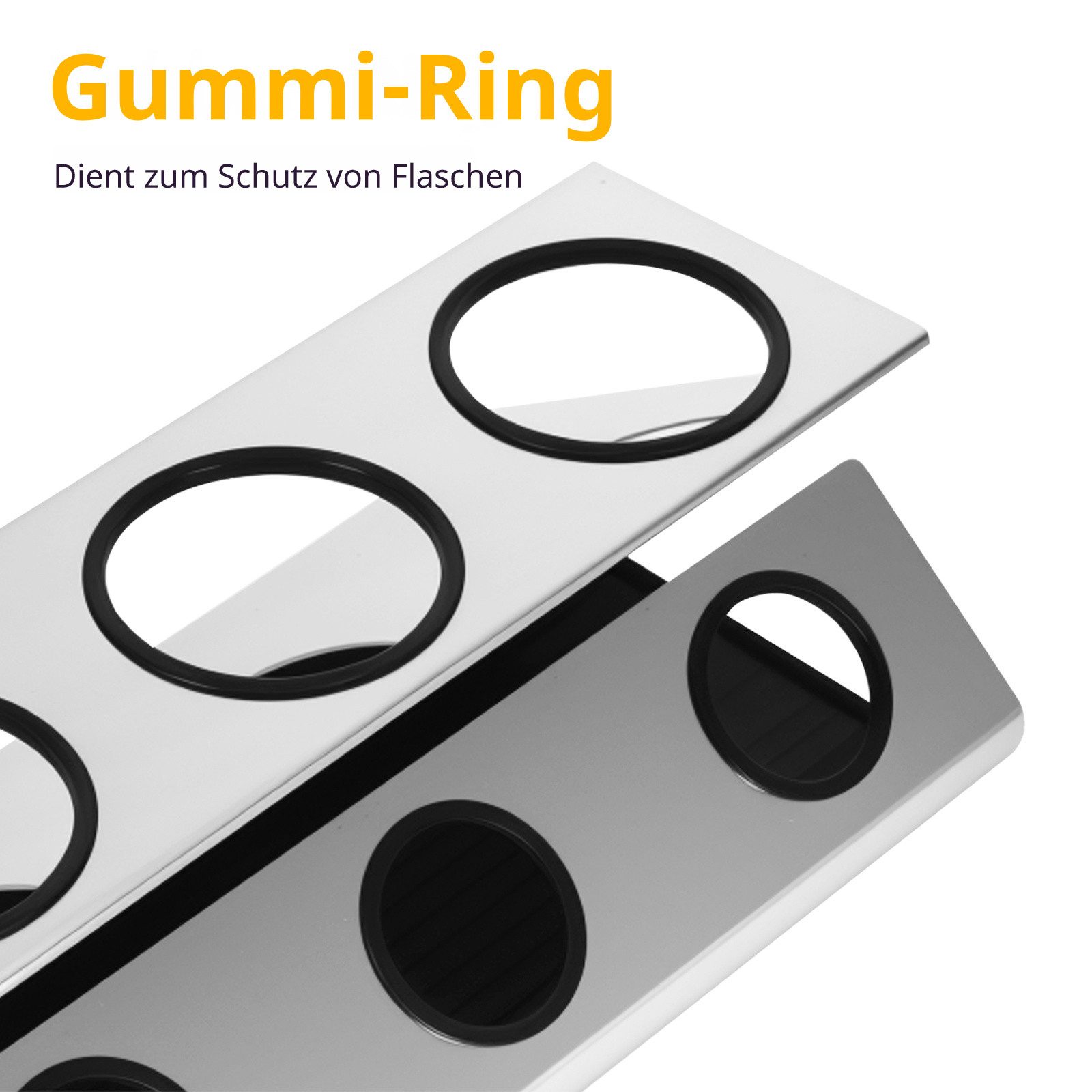 BlingBin Flaschenhalter Edelstahl Abtropfhalter,Deckelhalter Abtropfständer, (1 Set, 1-St., mit Einer Reinigungsbürste und Silikon Abtropfwanne), für Soda -Flaschen -Trocknungsregal, für Heimküche