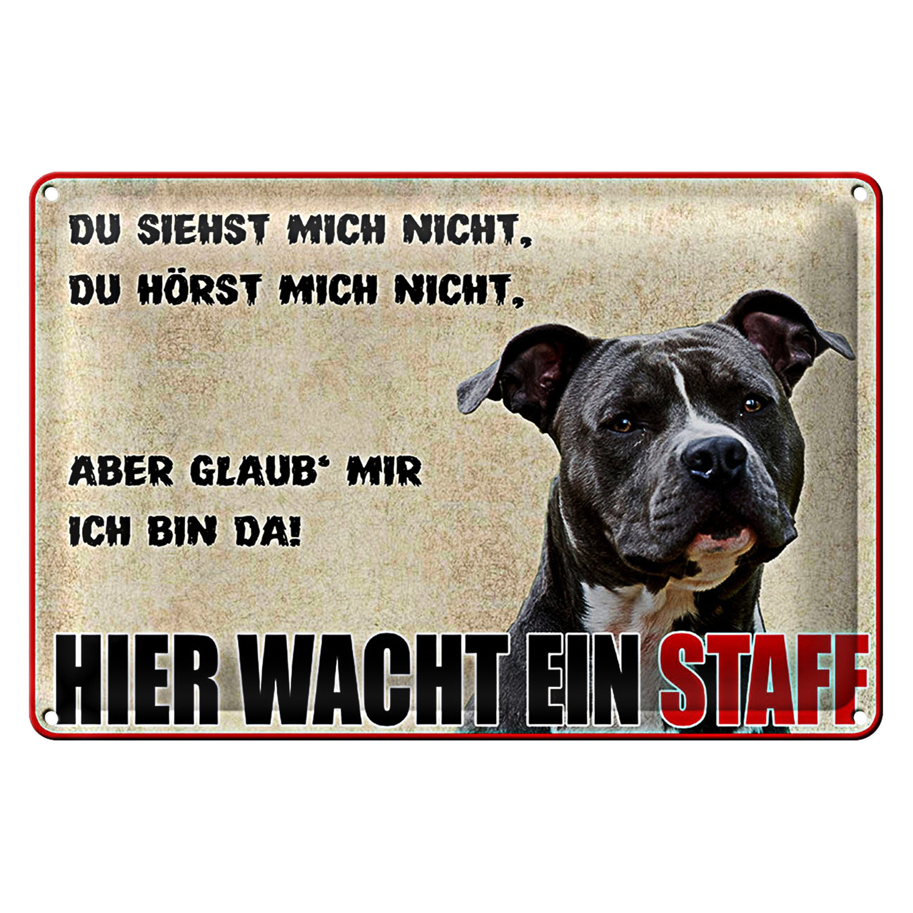 Roomando Metallschild Blechschild Warnschild 30x20cm Hund Hier wacht ein St günstig online kaufen