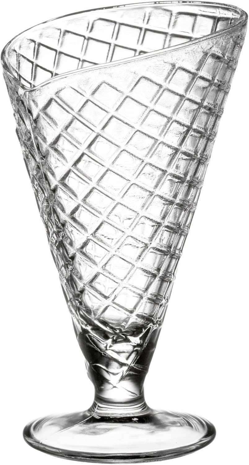 Bormioli Rocco Deko-Glas Gelato Glas Eisbecher, 270 Milliliter aus italienischem Bormioli Glas, 16cm hohe Eisgläser, Spülmaschinenfestes Eis Dessert Milchshake Glas